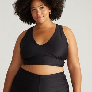 NWT Universal Standard Swim Plunge Black Bikini Top sz XL